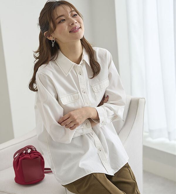 BELLUNA（ベルーナ）の「Ｇジャン未満の軽やかライトオンスデニムシャツ（シャツ）」｜詳細画像