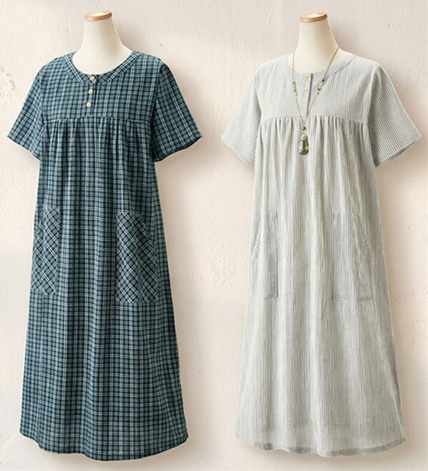 ルフラン（ルフラン）の「【２色組】おうちで涼やか夏の楊柳ワンピ（その他ワンピース）」｜2色組
