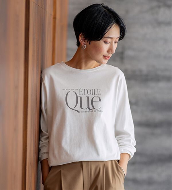 BELLUNA（ベルーナ）の「【着回しのミカタ！】綿100％大人顔サマ見えプリントロンT（カットソー）」｜詳細画像