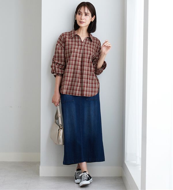 BELLUNA（ベルーナ）の「【新色追加】袖タックデザインスキッパーシャツ（シャツ）」｜詳細画像