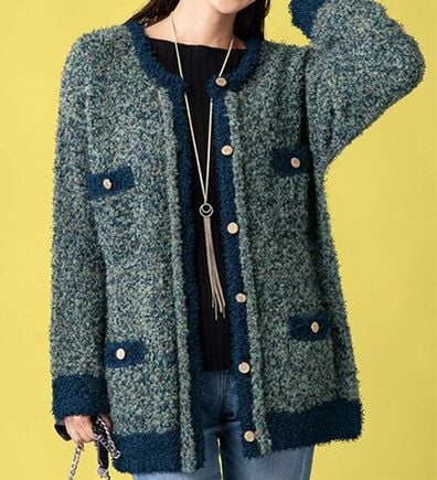 ルフラン（ルフラン）の「ツイード調ニットジャケット＜クラネア＞（その他ジャケット）」