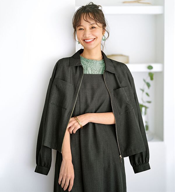 BELLUNA（ベルーナ）の「麻調ジャケット&times;キャミワンピアンサンブル（その他ワンピース）」｜詳細画像