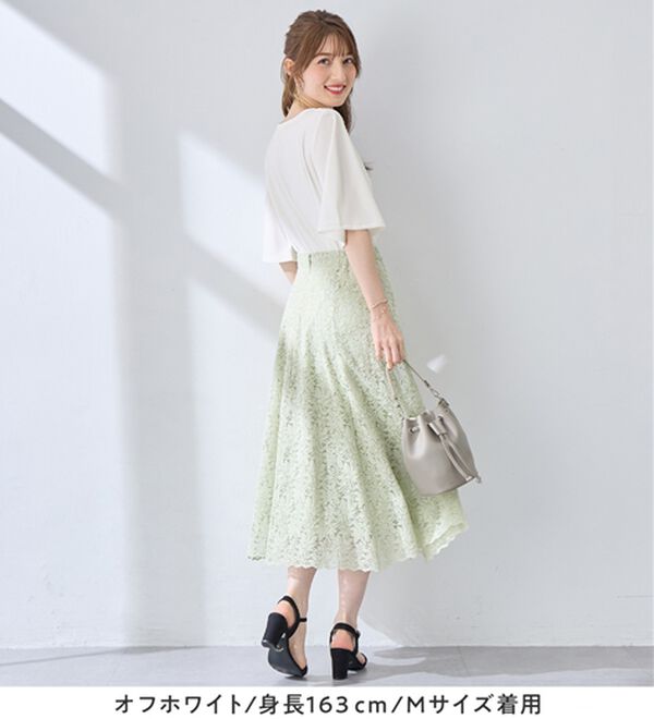 alotta（アロッタ）の「パールデザイン５分袖Ｔシャツブラウス（ブラウス）」｜詳細画像