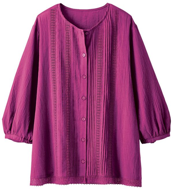 BELLUNA（ベルーナ）の「レース使いピンタックデザインブラウス（ブラウス）」｜詳細画像