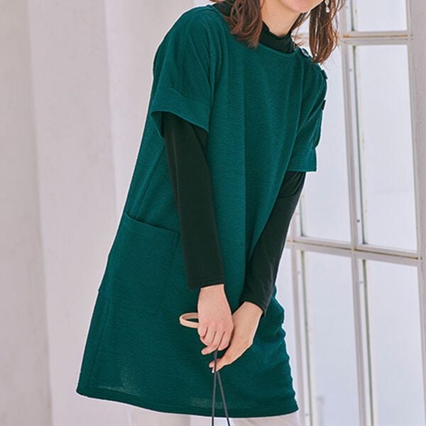 BELLUNA（ベルーナ）の「フリル衿プルオーバー付ジャカードチュニック（アンサンブル）」｜詳細画像