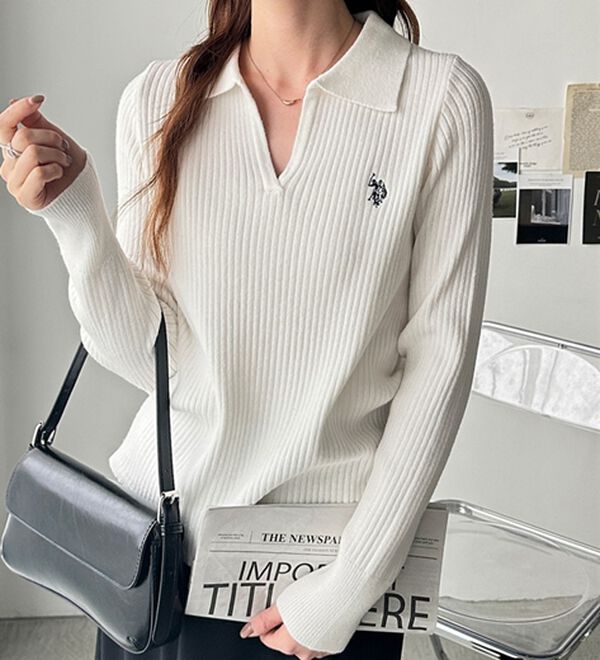 GeeRA（ジーラ）の「【U.S. POLO ASSN.】ポロ衿リブニット（ニット・セーター）」｜詳細画像