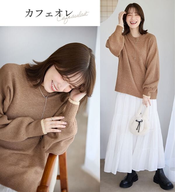 Viola e Viola（ヴィオラ エ ヴィオラ）の「洗えるもちもち　ゆるニットプルオーバー（ニット・セーター）」｜詳細画像