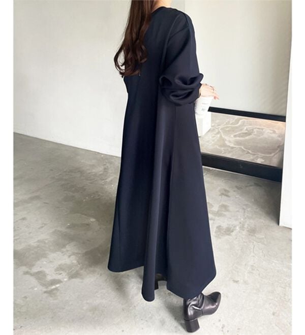 GeeRA（ジーラ）の「1枚で決まる！ハーフジップフレアワンピース（カットソーワンピース）」｜詳細画像