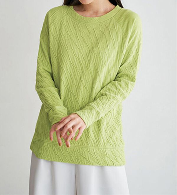 BELLUNA（ベルーナ）の「綿１００％柔らか接結プルオーバー（カットソー）」｜詳細画像