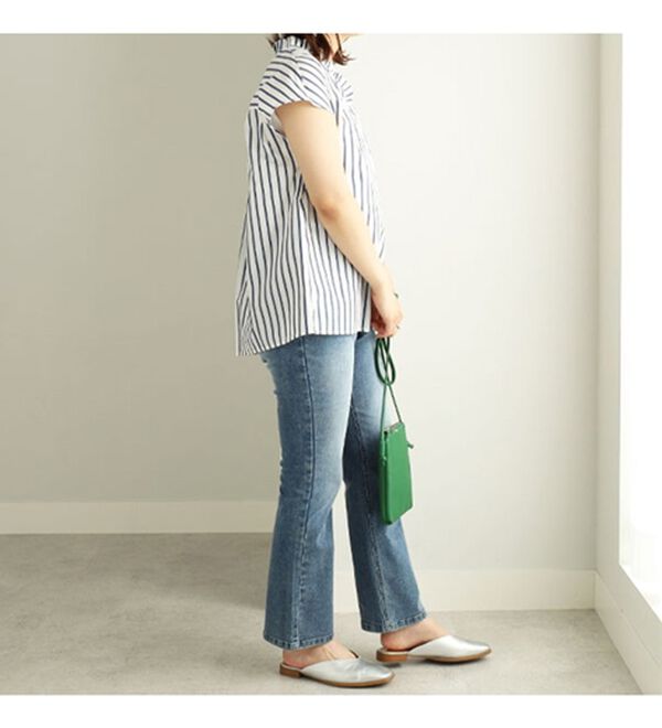 BELLUNA（ベルーナ）の「衿フリルデザインストライプブラウス（ブラウス）」｜詳細画像