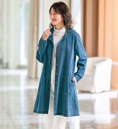 ハーフコートレディースファッション(ネイビー)通販 - ベルーナ