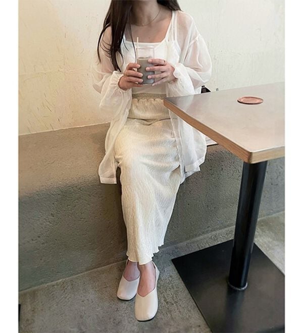 GeeRA（ジーラ）の「すっきり見え！ベロアプリーツロングスカート（ロングスカート）」｜詳細画像