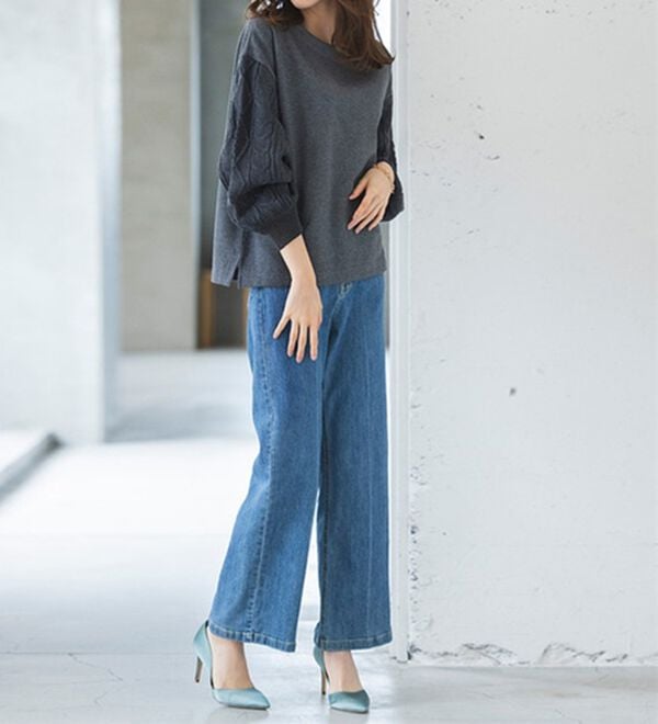 RANAN（ラナン）の「【毛玉になりにくい】裏起毛袖ニットプルオーバー（カットソー）」｜詳細画像