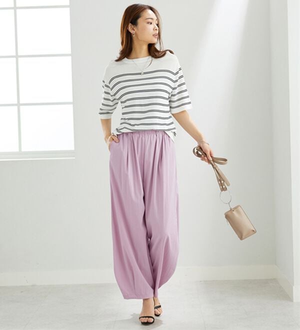 BELLUNA（ベルーナ）の「サラリ快適！ビンテージ調カーブパンツ（ワイドパンツ・ガウチョ）」｜詳細画像