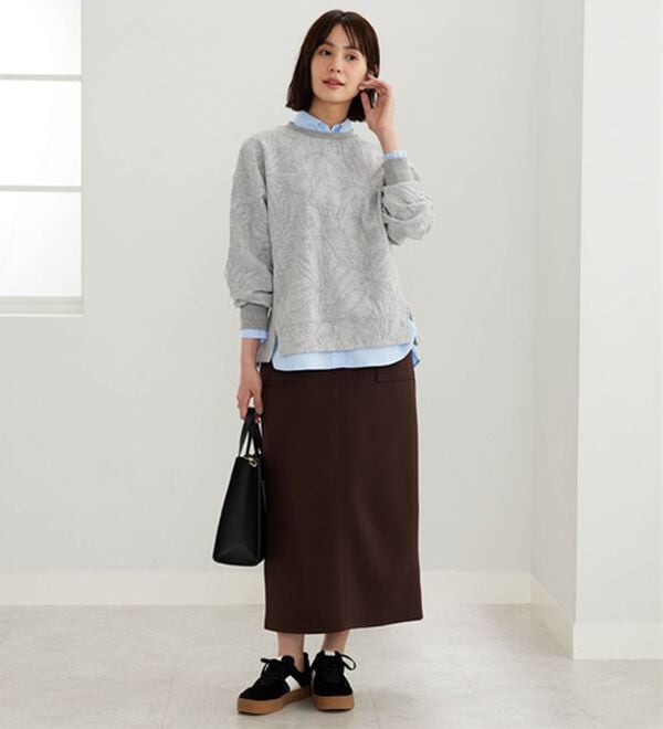 BELLUNA（ベルーナ）の「なめらかタッチ！もっちりんベイカーデザインスカート（ロングスカート）」｜詳細画像