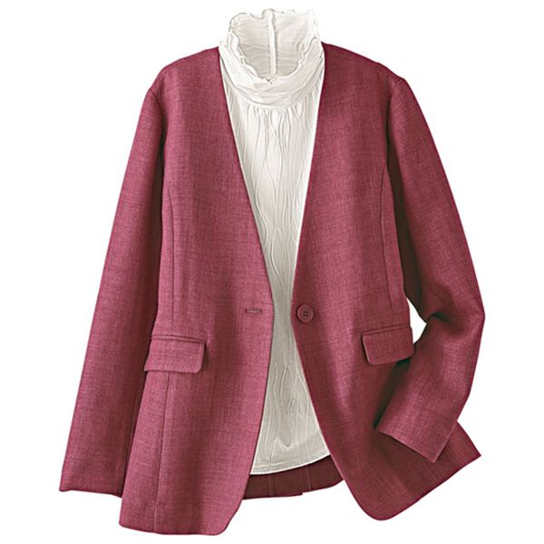 BELLUNA（ベルーナ）の「＜楽スタフィット＞ツイード調ノーカラージャケット（ノーカラージャケット）」｜詳細画像