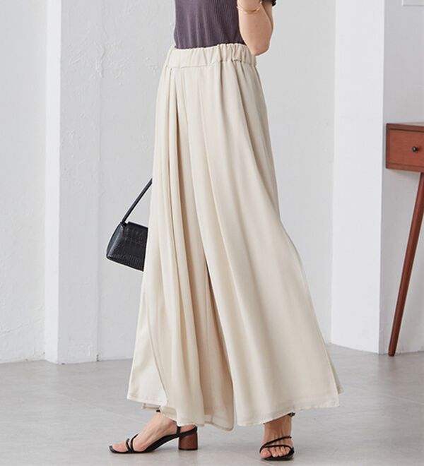 RANAN（ラナン）の「ひんやり！サイドスリットシフォンパンツ（フルレングスパンツ）」｜詳細画像