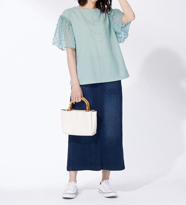 BELLUNA（ベルーナ）の「袖シアードット切替プルオーバー（カットソー）」｜詳細画像