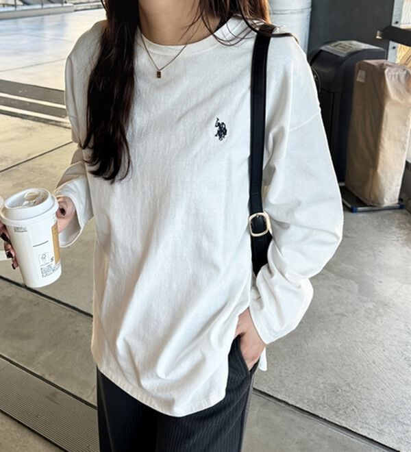 GeeRA（ジーラ）の「【Ｕ．Ｓ．ＰＯＬＯ ＡＳＳＮ】オーバーサイズ刺しゅうロンＴ（カットソー）」｜詳細画像