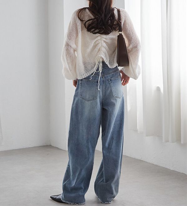 RANAN（ラナン）の「クロスウエストカーブデニム（フルレングスパンツ）」｜詳細画像