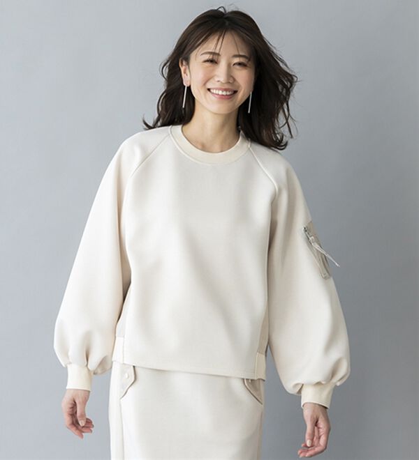 BELLUNA（ベルーナ）の「【ＳＭＡＲＴ　ＥＣＯ　ＪＥＲＳＥＹ】異素材切替プルオーバー（カットソー）」｜詳細画像
