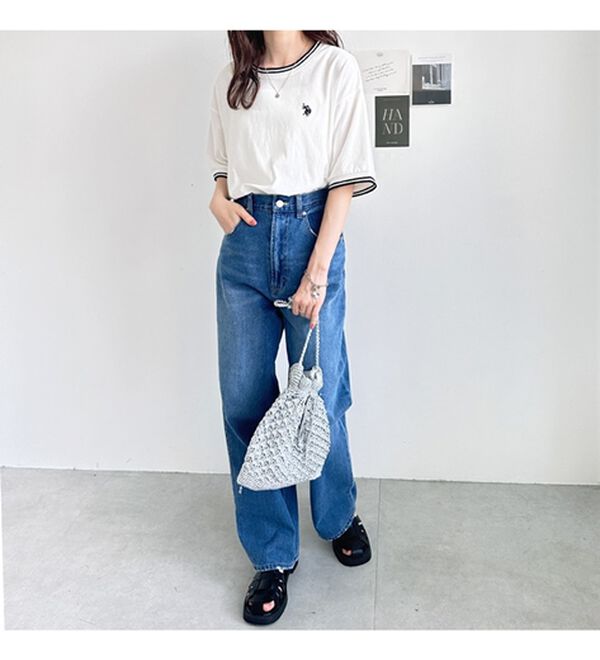 GeeRA（ジーラ）の「【ＵＳ．ＰＯＬＯ．ＡＳＳＮ】ライン配色Ｔシャツ（Tシャツ）」｜詳細画像