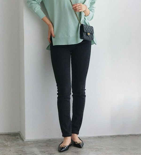 Pierrot（ピエロ）の「【ＸＳ～４Ｌ】ストレッチスキニーデニムパンツ（フルレングスパンツ）」｜詳細画像