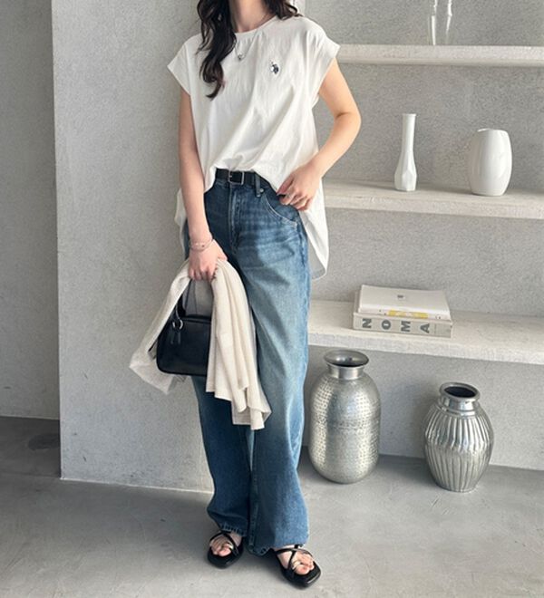 GeeRA（ジーラ）の「【ＵＳ．ＰＯＬＯ．ＡＳＳＮ】接触冷感フレンチスリーブＴシャツ（Tシャツ）」｜詳細画像