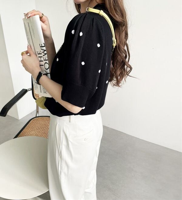 GeeRA（ジーラ）の「ドット柄ジャガードトップス（ニット・セーター）」｜詳細画像