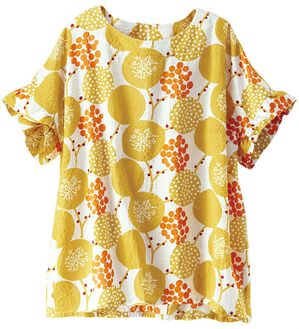 BELLUNA（ベルーナ）の「綿レーヨンサッカー素材プリントブラウス（ブラウス）」｜詳細画像