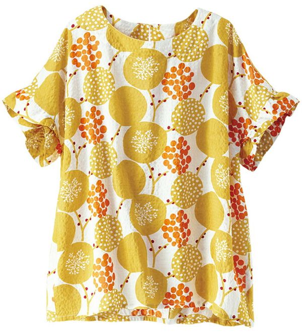 BELLUNA（ベルーナ）の「綿レーヨンサッカー素材プリントブラウス（ブラウス）」｜詳細画像