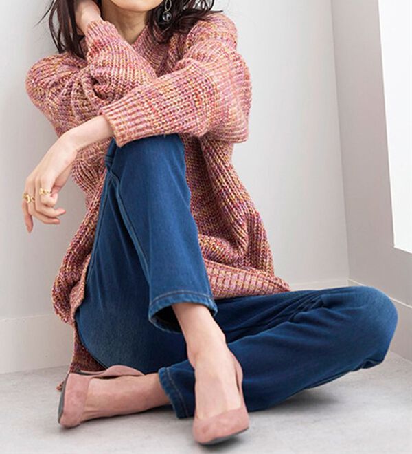 BELLUNA（ベルーナ）の「裏ベロアストレッチ素材レギンスパンツ（フルレングスパンツ）」｜詳細画像