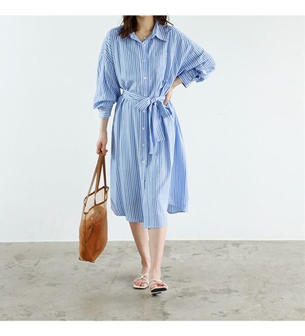 GeeRA（ジーラ）の「ミディ丈シャツワンピース（シャツワンピース）」｜詳細画像