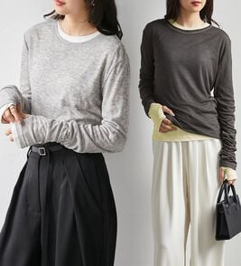 RANAN（ラナン）の「【2点セット】バイカラーシアーロンＴ（カットソー）」