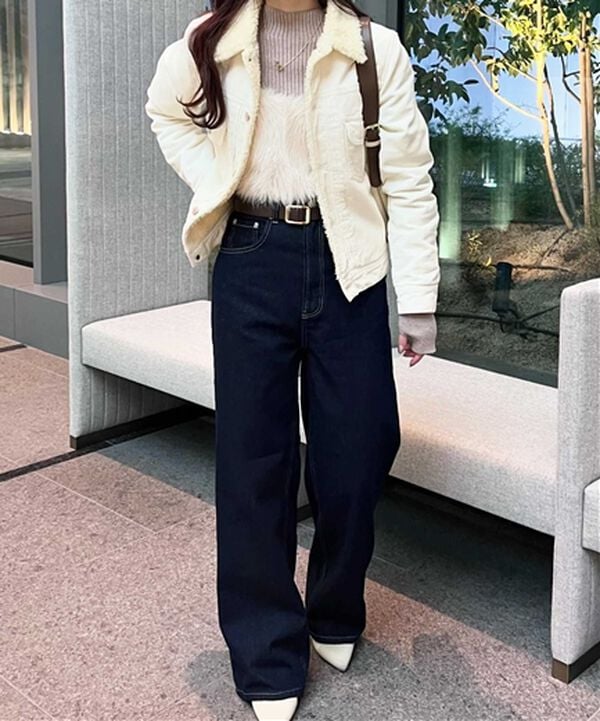 GeeRA（ジーラ）の「ハイウエストストレートデニム（ワイドパンツ・ガウチョ）」｜詳細画像