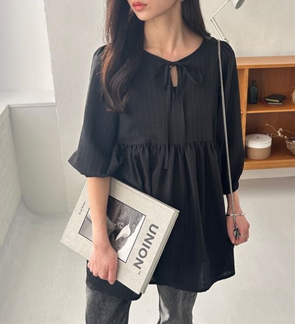 GeeRA（ジーラ）の「前後２ＷＡＹチェックペプラムチュニック（チュニック）」｜詳細画像