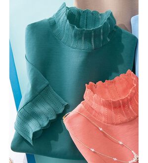 ルフラン（ルフラン）の「艶やか綿１００％プルオーバー（カットソー）」｜グリーン