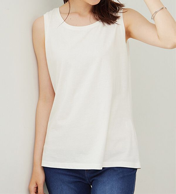 BELLUNA（ベルーナ）の「ヒンヤリ！綿１００％サマ見えタンクトップ（タンクトップ・キャミソール）」｜詳細画像