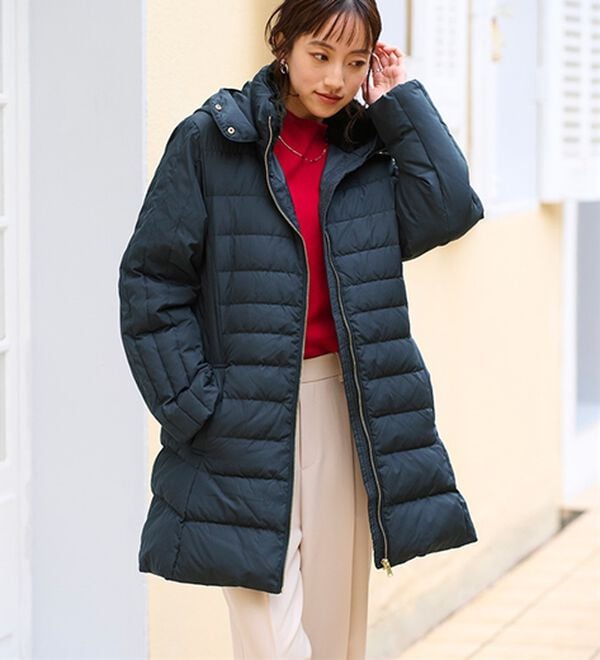 BELLUNA（ベルーナ）の「細見え！フレンチダウン使いロング丈コート（ロングコート）」｜詳細画像