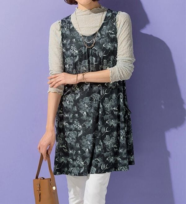 ルフラン（ルフラン）の「【３色組】＜ＳＶ＞上品モノトーンチュニック（エプロン）」｜詳細画像