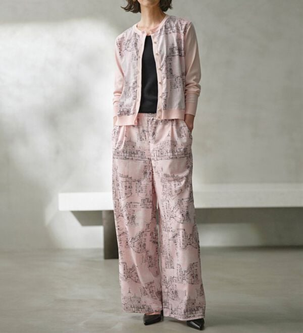 RANAN（ラナン）の「スカーフプリントセミワイドパンツ（フルレングスパンツ）」｜詳細画像