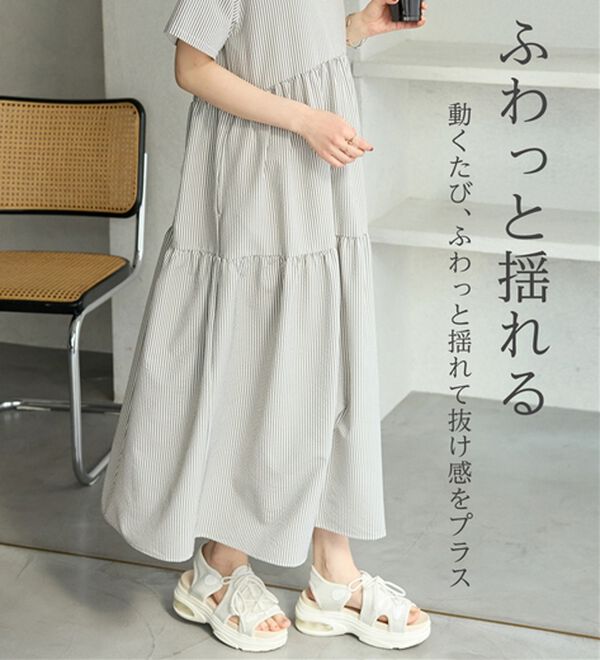 GeeRA（ジーラ）の「サッカーティアードハーフジップワンピース（その他ワンピース）」｜詳細画像