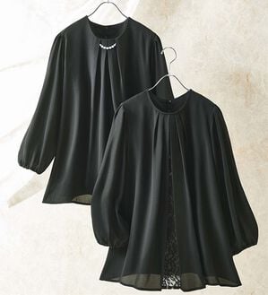 ルフラン（ルフラン）の「【２着組】略礼装対応　黒のきちんと見えブラウス（ブラウス）」｜詳細画像