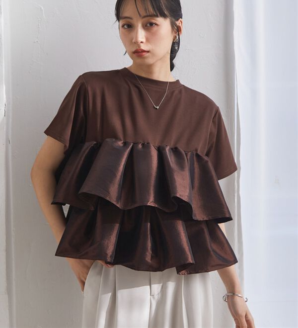RANAN（ラナン）の「シャイニーフリルTシャツ（Tシャツ）」｜詳細画像