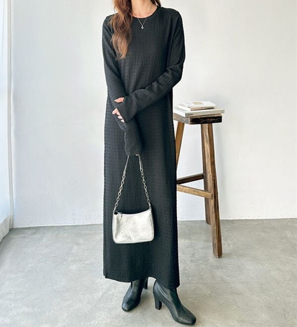 GeeRA（ジーラ）の「全骨格対応！ネックジャガードワンピ―ス（カットソーワンピース）」｜詳細画像
