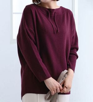 BELLUNA（ベルーナ）の「衿デザインニットプルオーバー（チュニック）」｜詳細画像