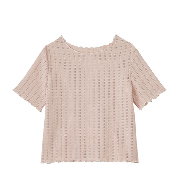 RANAN（ラナン）の「透かし柄メロー配色Ｔシャツ（カットソー）」｜詳細画像