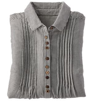 BELLUNA（ベルーナ）の「綿１００％ダブルガーゼブラウス（ブラウス）」｜ストライプ