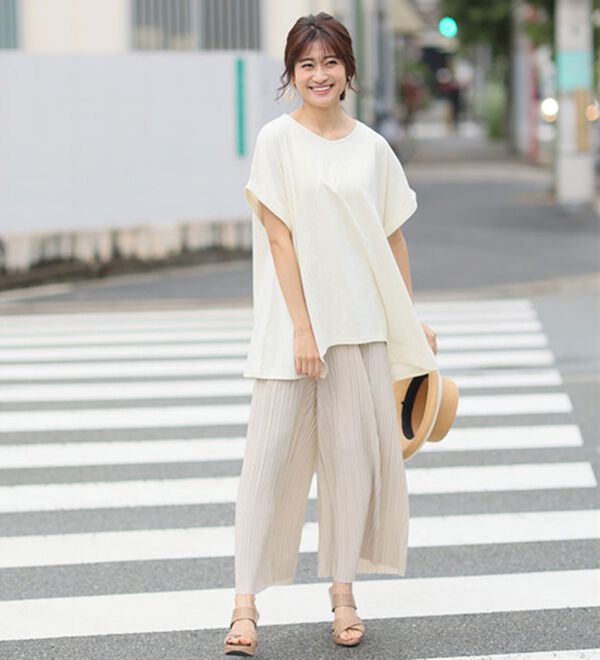 A HAPPY MARILYN（アハッピーマリリン）の「【麗シルエット】綿１００％ 変形パターンで目を惹くＡライン イレヘム チュニック（チュニック）」｜詳細画像