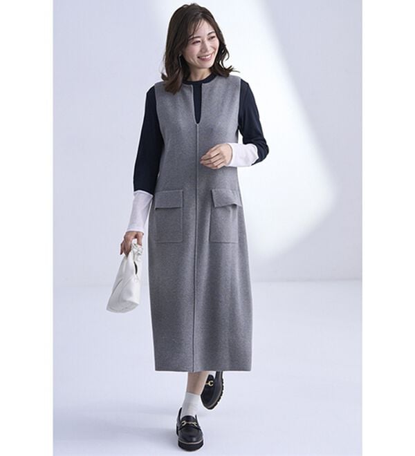 BELLUNA（ベルーナ）の「綿１００％ニットジャンパースカート（ジャンパースカート）」｜詳細画像